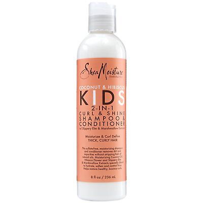 Shea Moisture Coconut & Hibiscus Kids 2-In-1 Curl&Shine Shampoo&Conditioner 8Oz