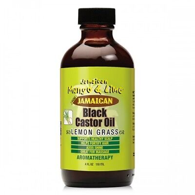 [Jamaican Mango&Lime] Pure Organic Black Castor Oil Treatment Lemon Grass 4Oz