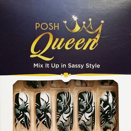Kiss Gold Finger Posh Queen 24 Full Cover Nails Glue On Included Losh [Gf82]