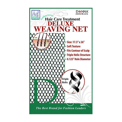 Donna Antibacterial Hair Care Treatment Deluxe Weaving Net #22312 Black