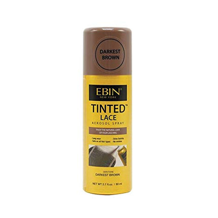 Ebin Tinted Lace Aerosol Spray - Darkest Brown 2.7 Oz