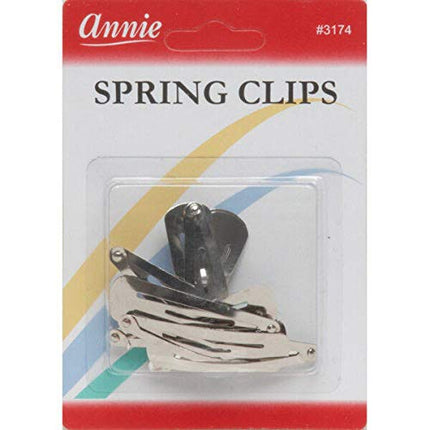 [Annie] Spring Clips Silver Metal Snap Hair Clip 10Pcs - #3174