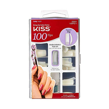 [Kiss] Square Tips Long Length 100 Nails