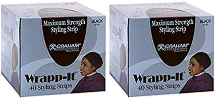 Graham Beauty Wrapp-It 40 Styling Strips Black #37150 [2 Pack]