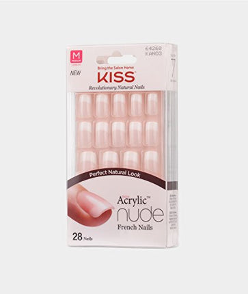 [Kiss] Salon Acrylic Nude French 28 Nails