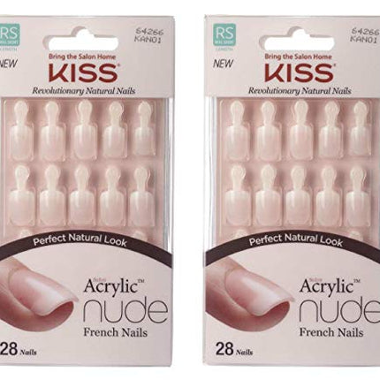 [Kiss] Salon Acrylic Nude French 28 Nails