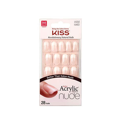 [Kiss] Salon Acrylic Nude French 28 Nails