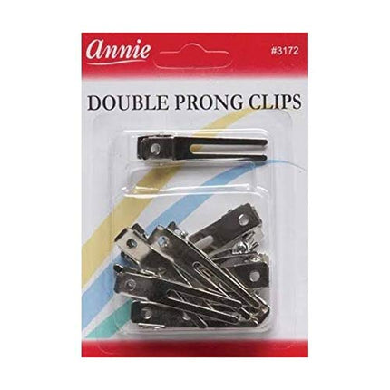 [Annie] Double Prong Clips Durable Metal Hair Clip 10Pcs - #3172