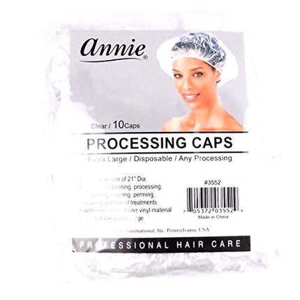 Annie 10 Pcs Processing/Conditioning/Shower Caps Extra Large Clear #3552