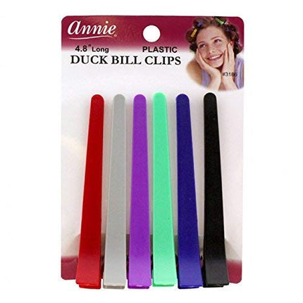 [Annie] Plastic Duck Bill Clips 4.8" 6Pcs - #3186