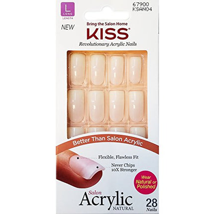 Kiss Salon Acrylic Natural Nails 28Pc Forbidden Ksan04