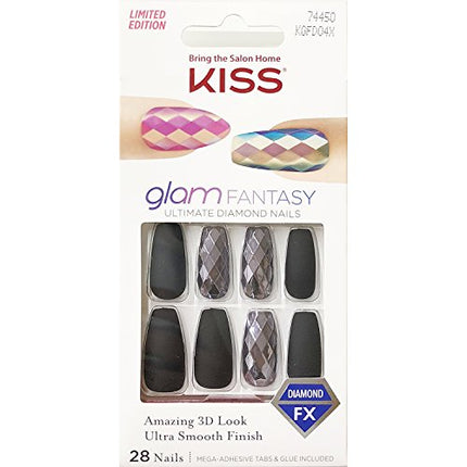 Kiss Glam Fantasy Ultimate Diamond Press On 28 False Nails Long Kgfd04X [6 Pack]