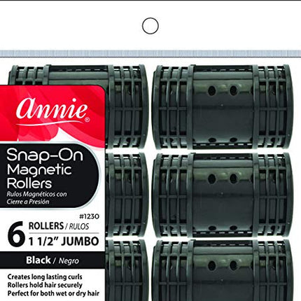 [Annie] Snap-On Magnetic Rollers Jumbo 1-1/2" 6Pcs - #1230