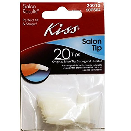 [Kiss] Salon Tips Original White Strong & Durable 20 Nails