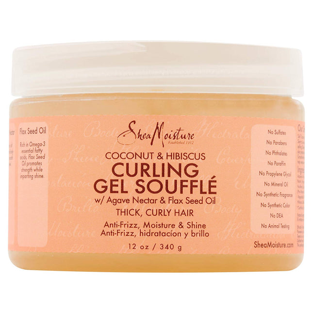 [Shea Moisture] Coconut & Hibiscus Curling Gel Souffle W/ Agave & Flax 12Oz