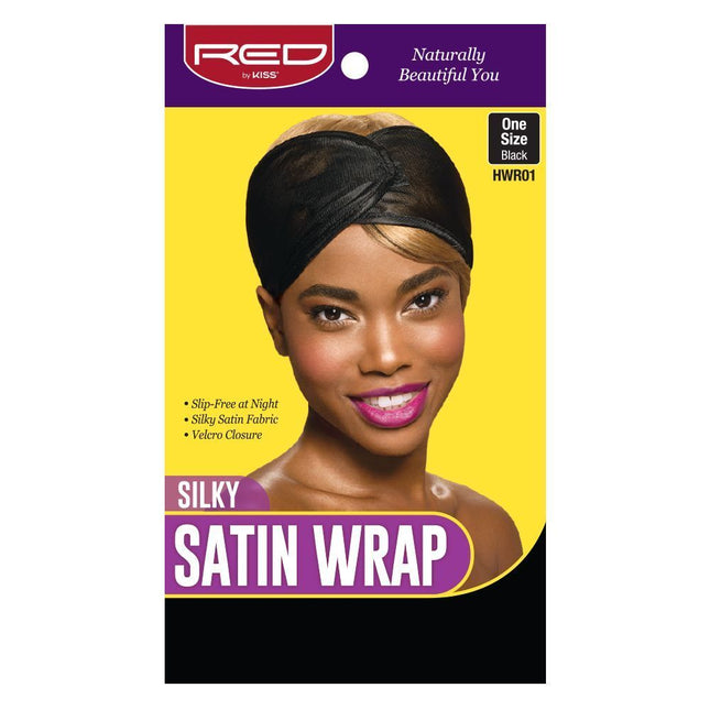 Red By Kiss Silky Satin Mesh Wrap One Size Black #Hwr Slip Free Hair Band [Hwr01 Silky Satin Wrap]