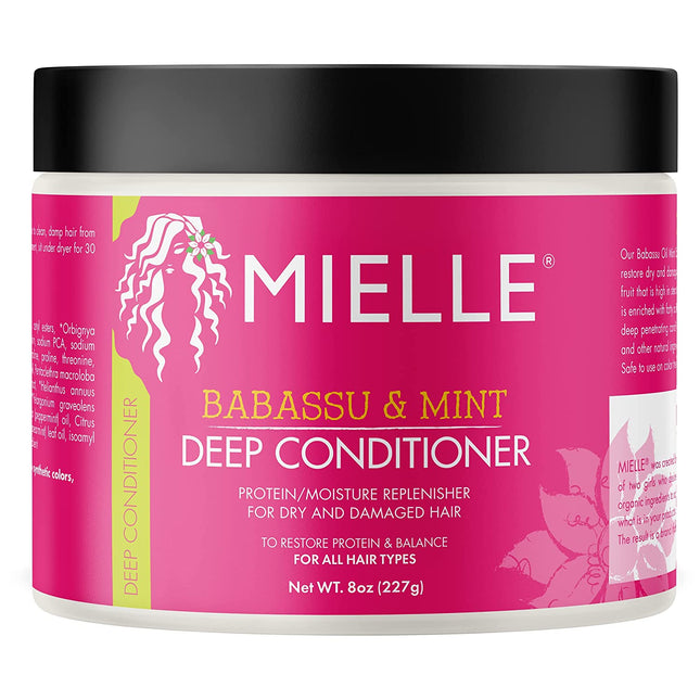 [Mielle Organics] Babassu Oil Mint Deep Conditioner 8Oz For Dry Damaged Hair