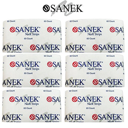 Graham Beauty Sanek Neck Strips 60 Count White Barber Salon Shaving [6 Pack]