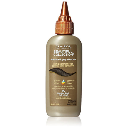 [Clairol] Beautiful Collection Advanced Gray Semi-Permanent Hair Color Dye 3Oz [1A Midnight Black]