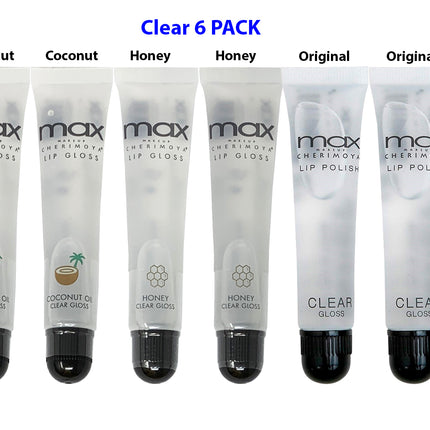 [Max] Makeup Cherimoya Lip Polish Clear Gloss Set, Original & Coconut & Honey