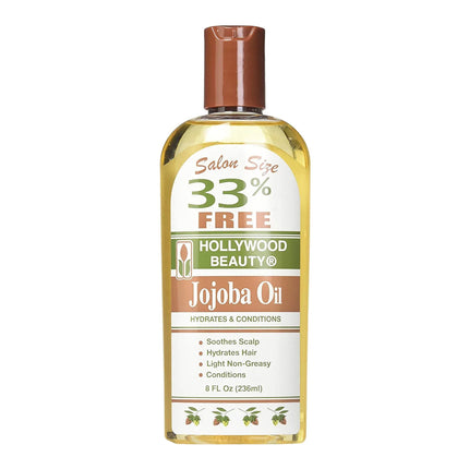 [Hollywood Beauty] Jojoba Oil Hydrates & Conditions 8Oz