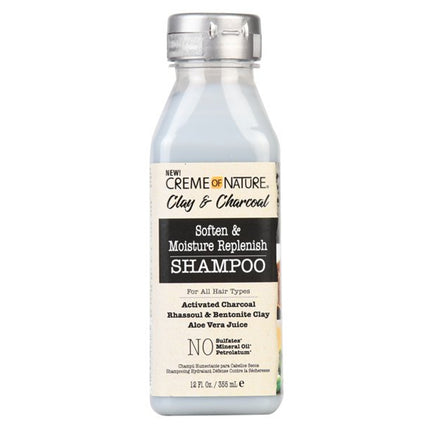 [Creme Of Nature] Clay & Charcoal Soften & Moisture Replenish Shampoo 12oz