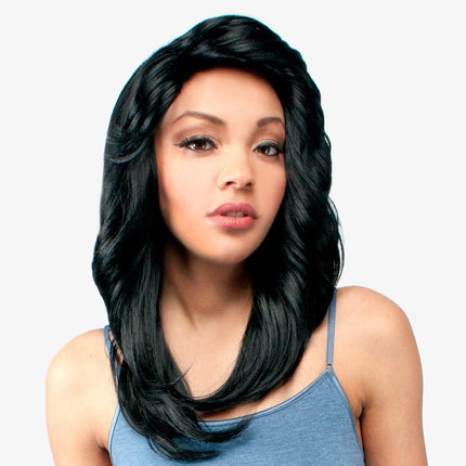 Abelle Synthetic Medium Long Straight Curled Fliped Bang Wig - Nadeju