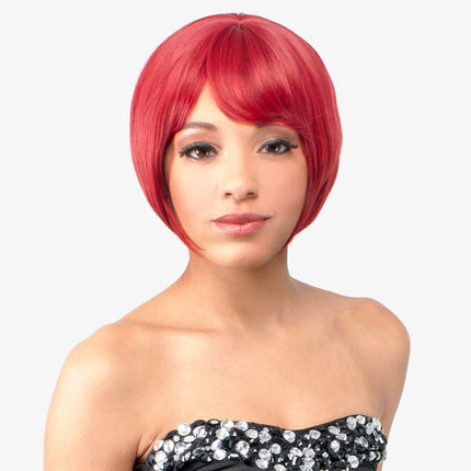Abelle Synthetic Short Straight Bump Bob With Bang Wig - Roses