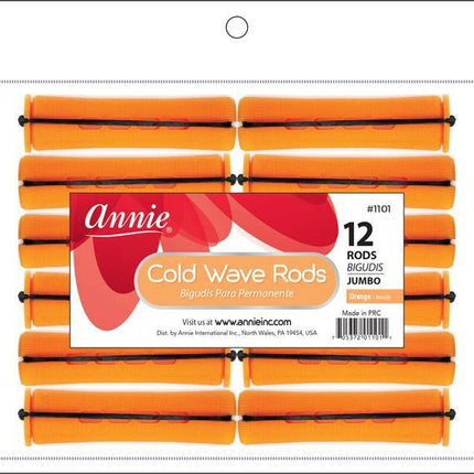[Annie] Jumbo Cold Wave Rods With Rubber Band 3/4" Tangerine