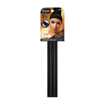 [Annie] Elastic Wig Band 1 1/8 Inch Black Non-slip Silicone