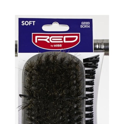 Red Professional 100% Boar Soft Curved Palm