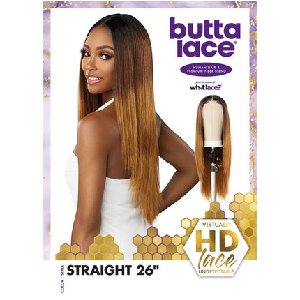 Sensationnel Human Hair Blend Butta Hd Lace Front Wig - Straight 26