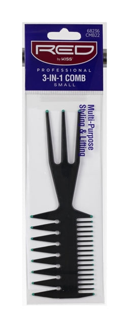 Red Professional 3-In-1 Comb Small