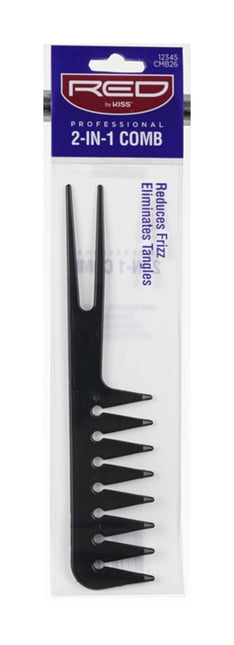 Red Professional 2-In-1 Comb