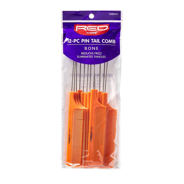 Red Pin Tail Comb Bulk - Bone