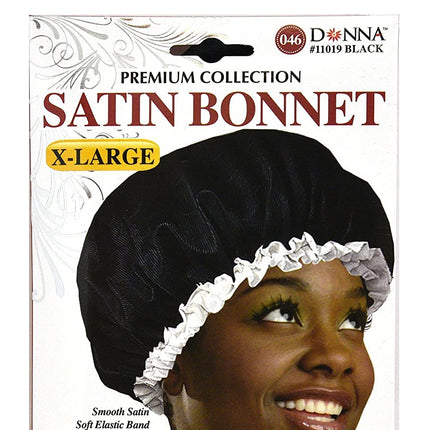 Donna Premium Collection X-Large Black Satin Bonnet