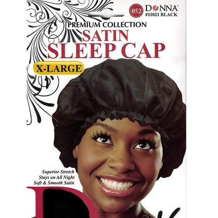 Donna Collection Xl Satin Sleep Cap Black #11021