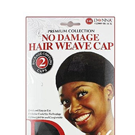 Premium Collection No Damage Hair Weave Cap #22009 Black 2 Caps (1Pack)