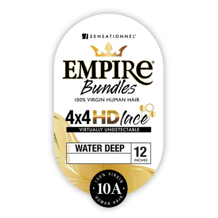 Sensationnel Empire Bundles Human Hair 4x4 Hd Closure Water Deep 12"