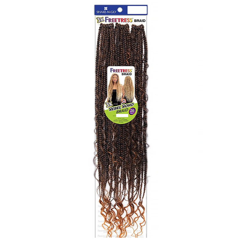 Shake N Go Freetress Synthetic Hair Pre-loop Crochet Braids - 3x Rebel –  USWIG