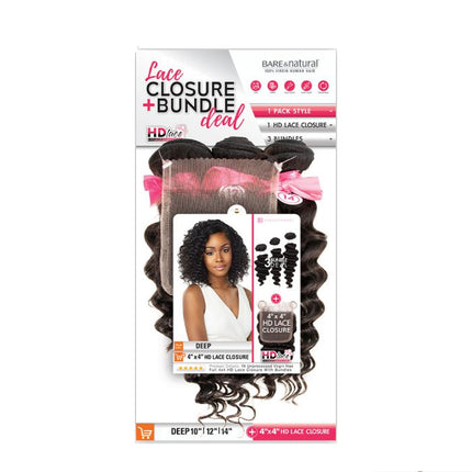 Sensationnel B&n 4x4 Lace Closure Bundle Deal Deep 16"