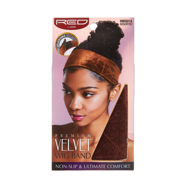 Red Velvet Wig Band (Velcro)