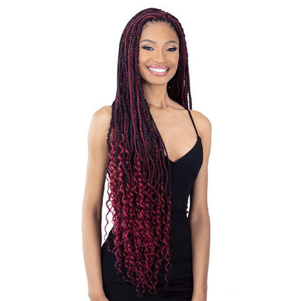 Freetress Synthetic Braid - Hippie Braid 30,Color Shown on Model: CHERRY WINE,Length : 30" Extra Long,Freetress Braid Hippie Braid 30" has 3 different curl lengths giving it the ultimate natural look!,They are also lightweight, easy to install, and style!,Pre-Looped Crochet.