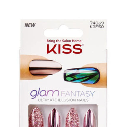Kiss Glam Fantasy Ultimate Illusion Press On 28 False Nails Medium Kgf50 [1 Pack]