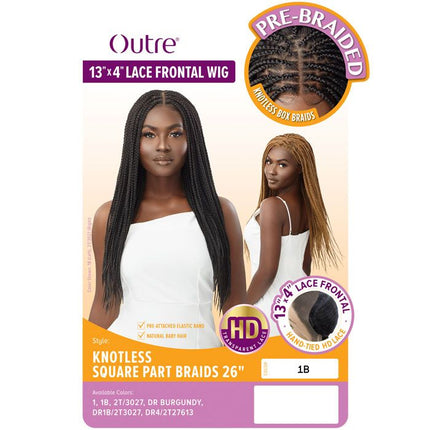 Outre Pre-braided 13x4 Hd Lace Frontal Wig - Knotlesss Square Part Braids 26"