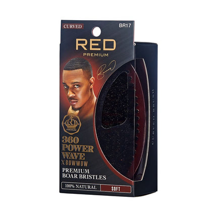 Red Premium Metallic Boar Brush