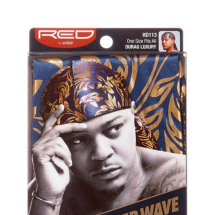 Red By Kiss Power Wave Lit Gold Silky Durag