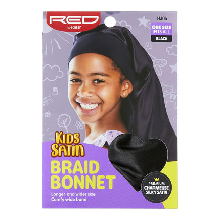 Red By Kiss Kids Satin Braid Bonnet