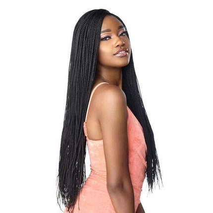 Sensationnel Cloud9 Synthetic 4x4 Swiss Hand-braided Lace Wig - Micro Box Braid 28 Inch