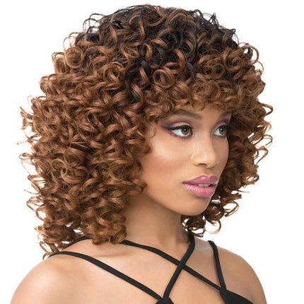 Maxy - It's A Wig! Synthetic Iron Friendly Full Wig Curly Bob